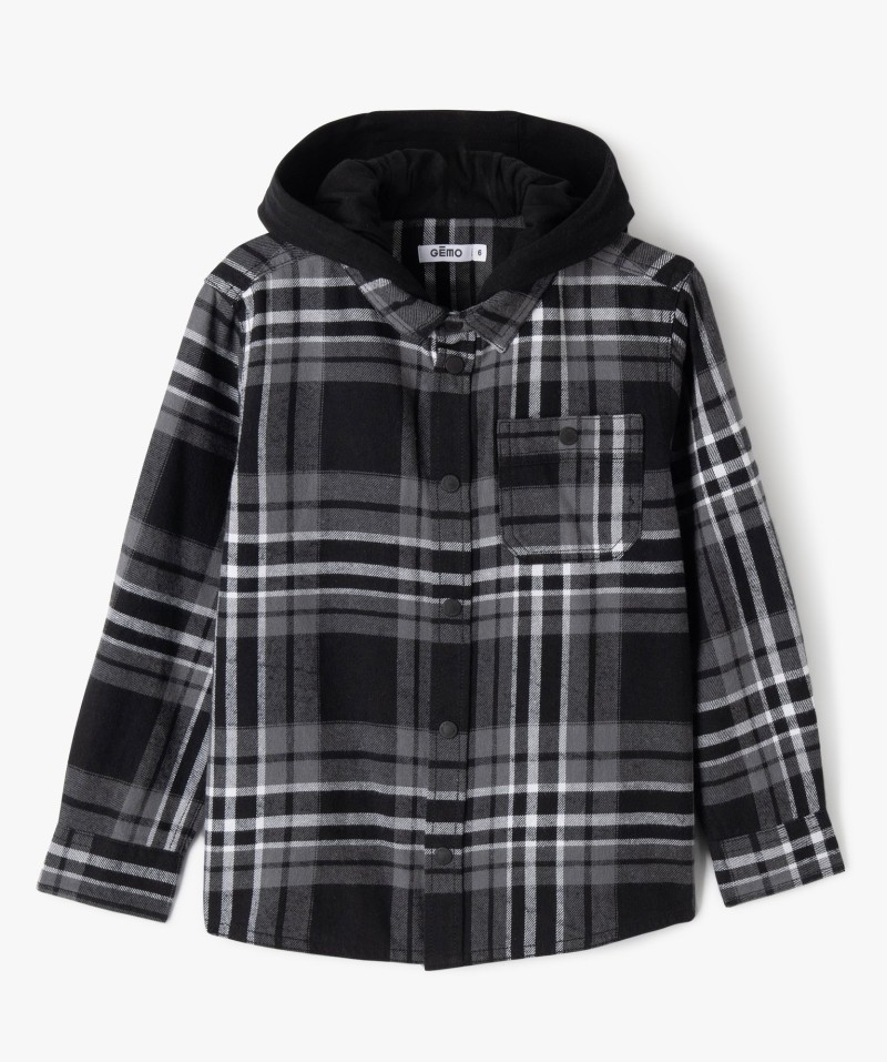 Chemise à carreaux avec capuche garçon
